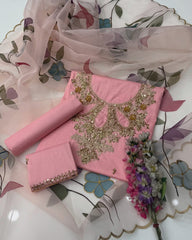 3 Pc Unstitched Lawn Handmade Stones/Paint