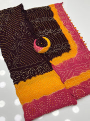 2 Pc Unstitched Rajistani Pure Chiffon Chunri