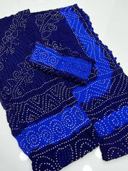 2 Pc Unstitched Rajistani Pure Chiffon Chunri