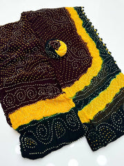 2 Pc Unstitched Rajistani Pure Chiffon Chunri