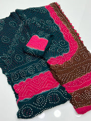 2 Pc Unstitched Rajistani Pure Chiffon Chunri