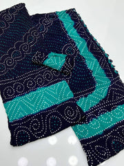 2 Pc Unstitched Rajistani Pure Chiffon Chunri