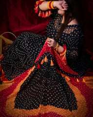 2 Pc Unstitched Rajistani Pure Chiffon Chunri