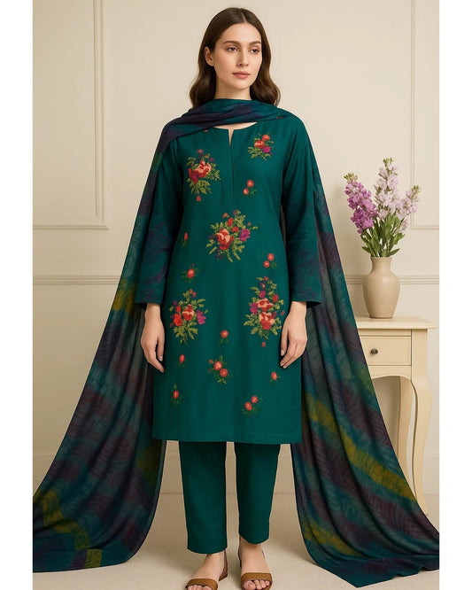 3 Pc Unstitched Lawn Cross Stitch