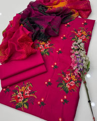 3 Pc Unstitched Lawn Cross Stitch