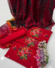 3 Pc Unstitched Lawn Cross Stitch