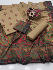 3 Pc Unstitched Kalamkari Pashmina Wool