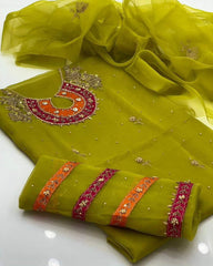 2 pc Un Stitched Handwork Zari Beads & Gotta Work