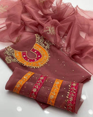 2 pc Un Stitched Handwork Zari Beads & Gotta Work