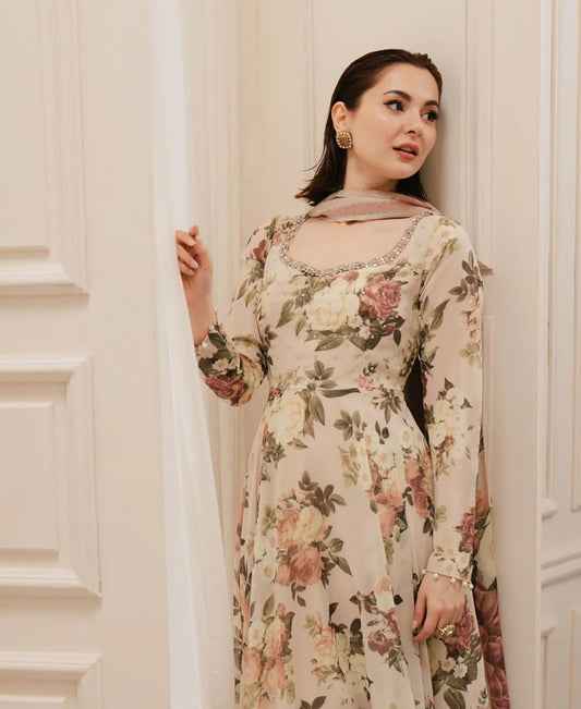 3 pc unstitched Shamoz silk digital prints