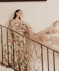 3 pc unstitched Shamoz silk digital prints