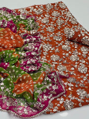2 Pc Unstitched Handmade Chunri Gotta Chiffon