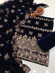 3 Pc Unstithed Velvet Collection