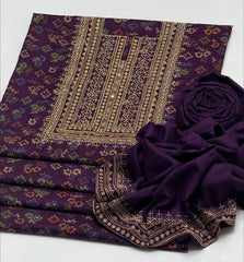 2 Pc Unstitched Dhanak Marina Prints