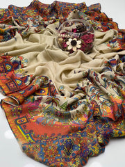 Pure Pashmina Wool Anarkali Shawl