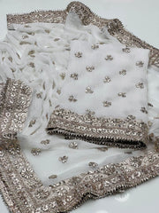 2 Pc Unstitched Handmade Goota Pure Chiffon