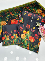 3 Pc Unstitched Shamoze Silk Digital Prints