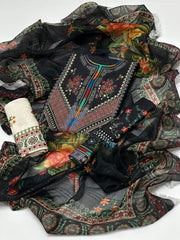 3 Pc Unstitched Digital Print Swiss Lawn