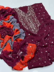 2 Pc Unstitched Mukesh Chiffon