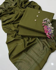 3 Pc Unstitched Dhanak Allover Jacquard