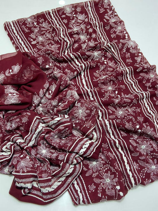 2 pc unstitched kacha tanka Bamber chiffon