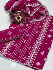 3 Pc Unstitched Lawn Cotton Crossstitch