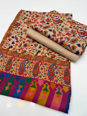 3 Pc Unstitched Kalamkari Pashmina Wool(KSB269)