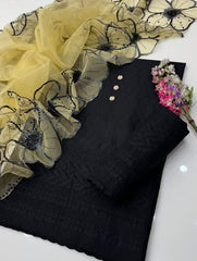 3 Pc Unstitched Chickenkari Dress