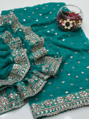 2 Pc Unstitched Bamber pure Chiffon Gotta(KSB0214)