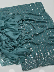 2 Pc Unstitched Mukesh Work Chiffon