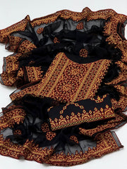 3 Pc Unstitched Balochi Lawn Fabrc