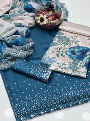 3 pc unstitched Shamoz silk digital print