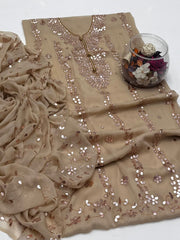 2 Pc Unstitched Press Gotta Chiffon jaal