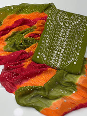 2 Pc Unstitched Mukesh Chiffon