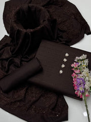 3 pc unstitched Dhanak collection