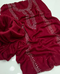 2 Pc Unstitched Handmade Mukesh work