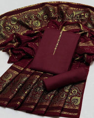 3 Pc Unstitched Dhanak Marina Jacquard Wool