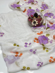 2 Pc Unstitched Shadow Sheesha Chiffon Oil paint