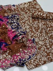 2 Pc Unstitched Handmade Chunri Gotta Chiffon