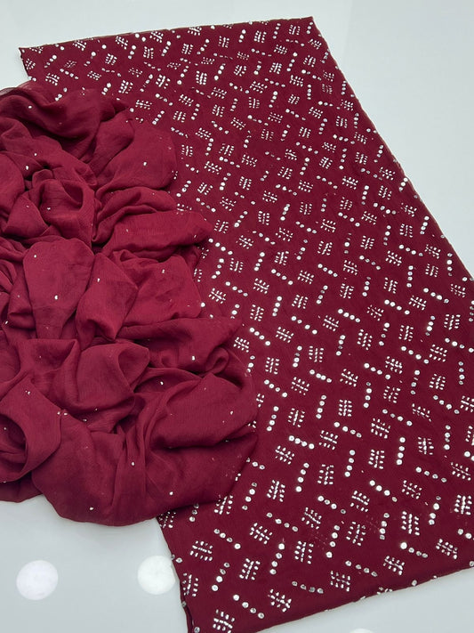 2 pc unstitched button mukesh collection