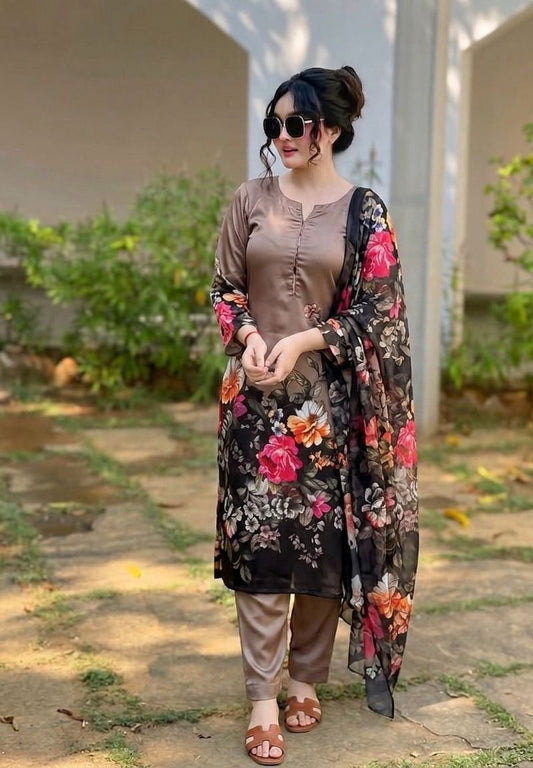 3 Pc Unstitched Shamoze Silk Digital Prints (KSB 21)