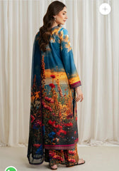 3 pc unstitched digital print Swiss lawn