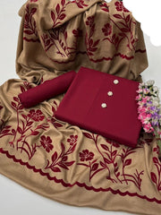 3 Pc Unstitched Pashmina Wool Velvet