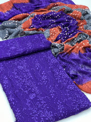 2 Pc Unstitched Handmade Pakka Boor Chiffon