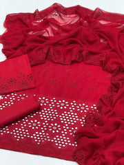 3 Pc Unstitched Boring Chickenkari Lawn