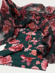 3 pc unstitched digital print Swiss lawn