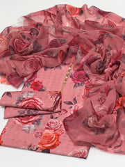 3 pc unstitched digital print Swiss lawn