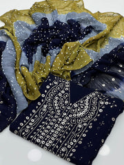 2 Pc Unstitched Mukesh Chiffon