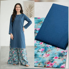 2 Pc Unstitched Lawn Self Jacquard