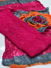 2 Pc Unstitched Handmade Pakka Boor Chiffon